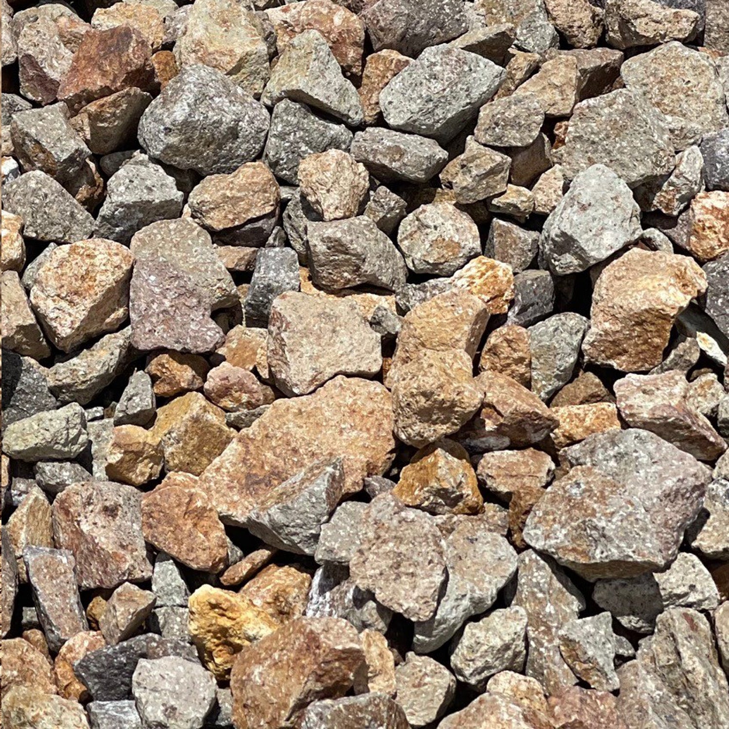 Decorative landscape rock, a common desert landscape base material in Las Vegas